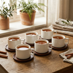Tea Cup and Saucer Set - 6 Pcs